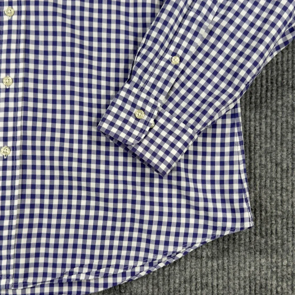 Polo Ralph Lauren Shirt Mens Large Purple Check Button‎ Down Long Sleeve Casual